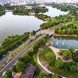 Aerial view of neighborhood